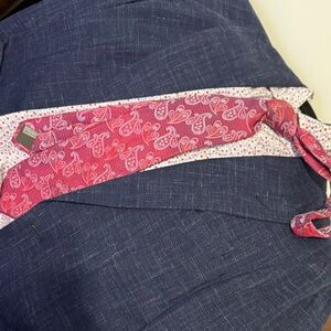 Canali Red Paisley Silk Tie